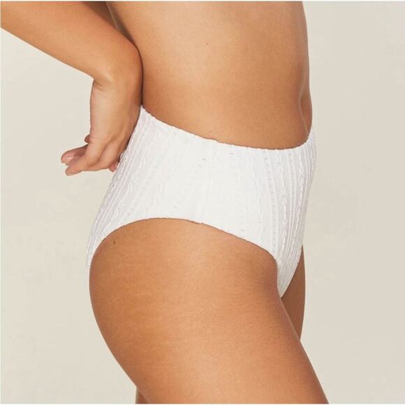 NWT Andie Swim The 90’s High Waisted Bottom In Coconut Size Large - Picture 2 of 7